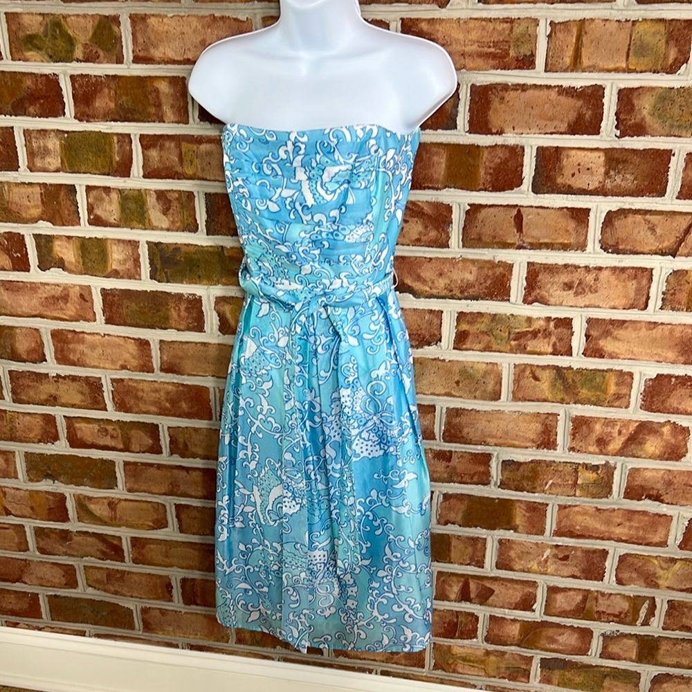 Lilly Pulitzer Angelette Strapless Organza Dress - Via Blue making the rounds 10